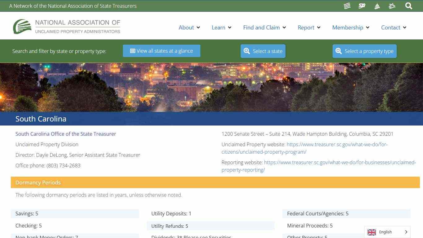 South Carolina – National Association of Unclaimed Property Administrators (NAUPA)